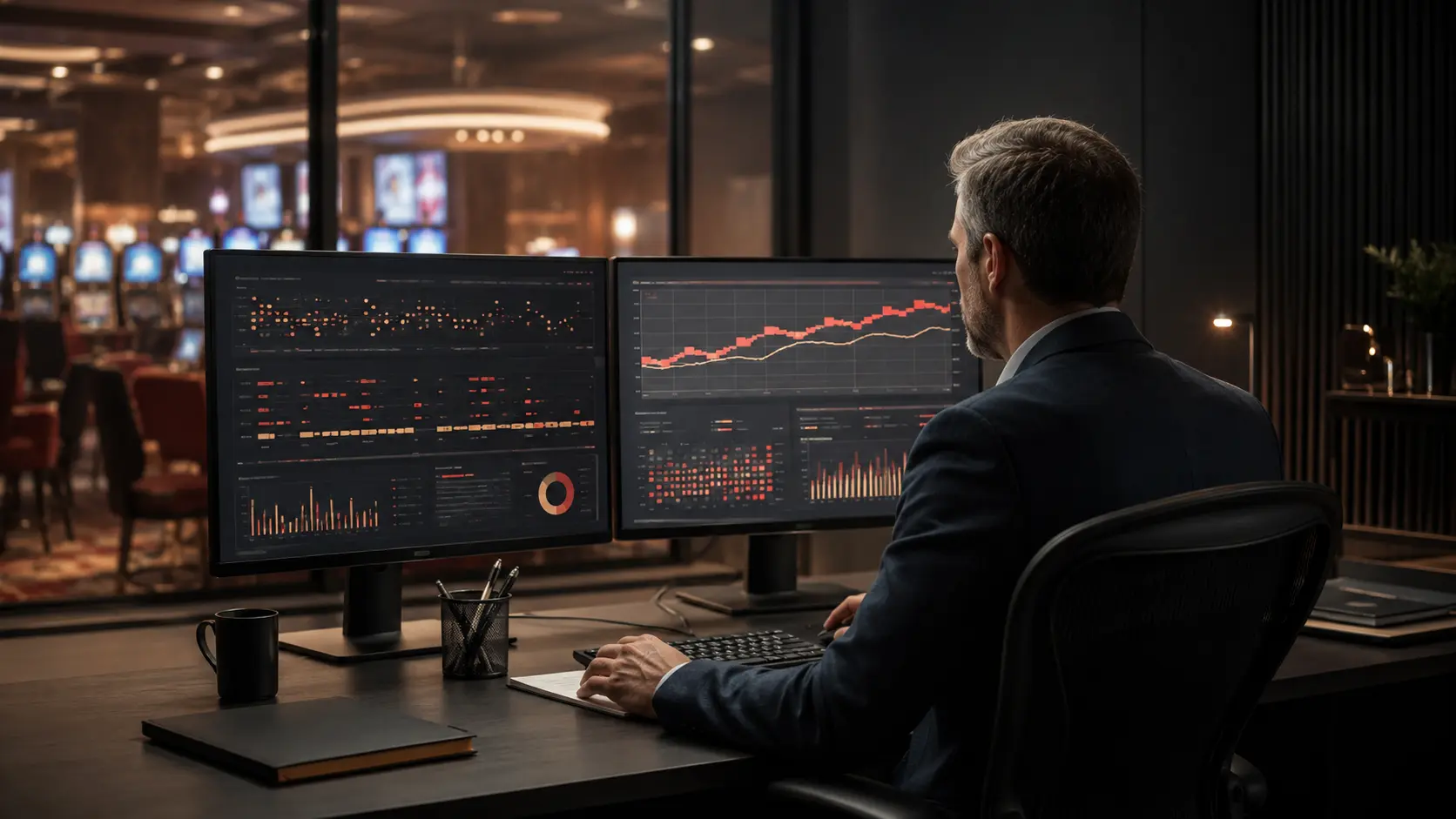 Casino analytics manager reviews player trends