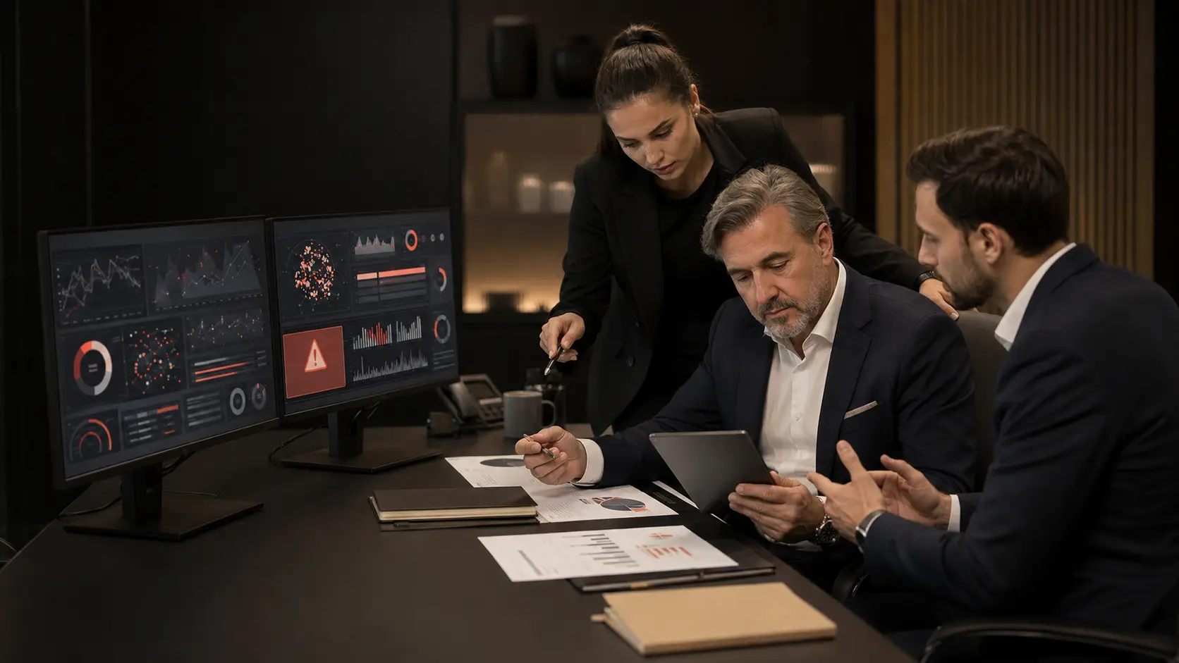 Casino yöneticisi ve veri uzmanları, yapay zekâ tarafından işaretlenen operasyonel verileri insan denetimiyle değerlendiriyor.